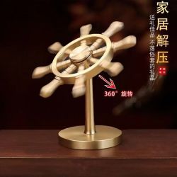 米良品 创意黄铜领航舵拆卸解压摆件