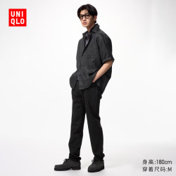 优衣库 EZY DENIM牛仔裤/水洗产品加长款男装轻松牛仔裤弹力482855 485623/09黑色 M