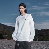 百亿补贴：FORNINES 国潮基础长袖t恤男春秋打底衫宽松圆领LOGO刺绣百搭上衣