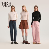 TEENIE WEENIE 小熊女装毛针织衫冬季半高领打底衫 黑色 S