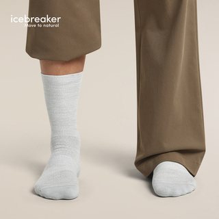 icebreaker 美利奴羊毛 男款轻薄中筒袜 黑色 L