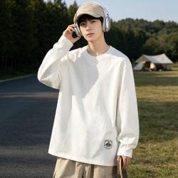 真维斯 Z+ 秋季男款经典百搭基础款圆领纯棉宽松长袖T恤内搭打底衫简约上衣