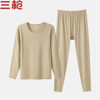 三枪 新疆棉秋衣秋裤男女套装暖煦棉3A抗菌防螨打底保暖内衣 圆领女 摩卡肤 L