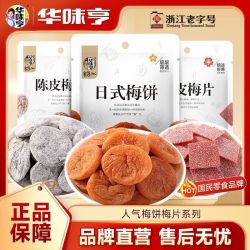 华味亨 日式梅饼58g*5袋装无核梅肉陈皮梅饼酸甜蜜饯果干休闲零食