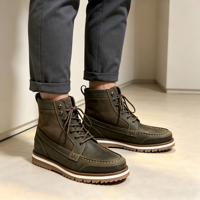 今日必买：Clarks 深橄榄绿加绒内里男款马丁靴