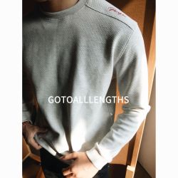 JY GTAL GTAL美式蜂窝红标限定基础长袖打底毛圈T恤刺绣纯色圆领拼接上衣