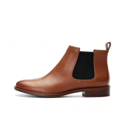 Clarks 女款秋季简约百搭舒适轻便切尔西短靴舒适皮靴 棕色 35.5