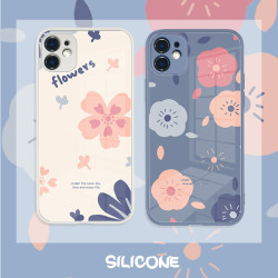 莫兰迪花朵创意液态玻璃手机壳适用于苹果/华为/小米/oppo/vivo
