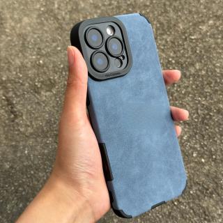 佳美萱 简约翻毛皮适用苹果15promax手机壳新款iphone14男12情侣13防摔11
