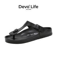 Devo/的沃拖鞋男女同款夹趾凉拖沙滩时尚轻质防水海滩人字拖1803