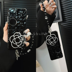 适用华为p50pocket手机壳新款pocket2套pockets褶皱山茶花镜子女p