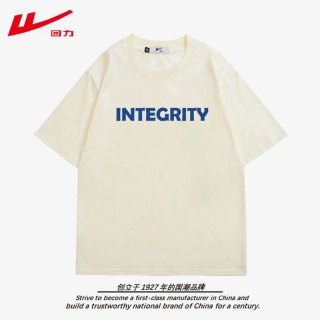 回力 美式重磅短袖t恤夏季纯棉男女情侣潮牌高级感运动休闲半袖ins