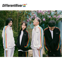 DifferentRiver秋冬品牌元素款-彩虹拉条立领休闲外套
