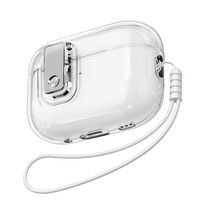 苹果airpodspro2保护套透明airpods4蓝牙耳机壳锁扣AirPods3软壳