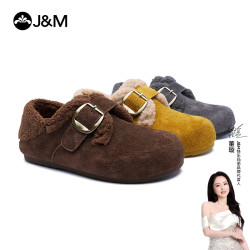 J&M 董璇同款25冬款韩系潮流复古港风秋冬勃肯棉鞋98655W