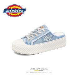 Dickies 半拖水洗蓝2026春季新款小众ins外穿帆布女鞋厚底增高女鞋