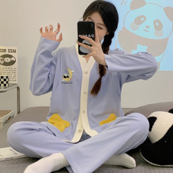 熊猫皇后 吸汗月子服春秋款纯产后棉哺乳孕妇睡衣孕期专用夏季薄款套装产妇