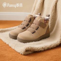 Pansy 盼喜短靴女超轻舒适加宽百搭保暖高邦鞋2025秋季新款