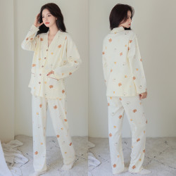十月名裳 孕妇月子服睡衣女春秋款孕期纯棉套装产后喂奶哺乳家居服