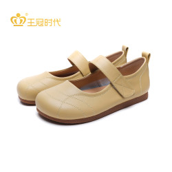 王冠平底玛丽珍皮鞋女夏季新款软底魔术贴勃肯豆豆鞋子