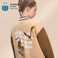 ALL STAR PARTNER 阿根廷国家队官方商品丨奶茶色刺绣夹克潮牌棒球服棉拉绒厚外套
