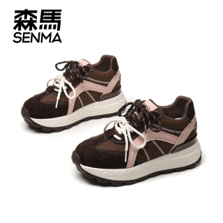 森马 SENMA/森马女鞋秋季新款软底增高厚底阿甘鞋透气防滑时尚休闲鞋潮
