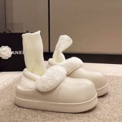 丝蒙妮 6CM厚底矮子乐防水可拆洗棉拖鞋冬天防滑外穿保暖居家女款