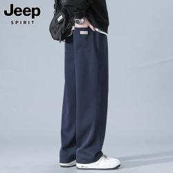 JEEP SPIRIT JEEP吉普男士休闲裤潮流新款宽松运动长裤直筒百搭加绒男春秋裤子
