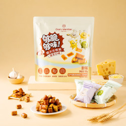 1号会员店 碱水法棍脆混合味零反式脂肪酸非油炸面包丁300g/8包