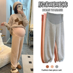 云朵绒孕妇暖暖裤居家保暖可外穿冬季加绒厚托腹孕期裤子