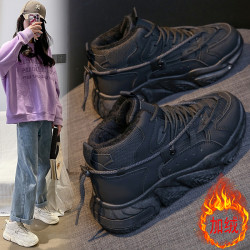 35-43码冬季高帮加绒老爹鞋女运动休闲鞋大码女鞋40-41雪地靴棉鞋
