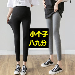 150-薄款女款小个子夏季九分打底裤子夏天孕期外穿黑色不勒肚145