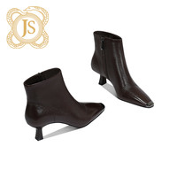 已开价,2568X851Z气质高跟秋冬百搭时尚羊皮欧美方头细跟女时装靴