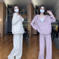 秋装衣服2026新款套装洋气韩系针织阔腿裤阔腿裤女秋休闲慵懒孕妇