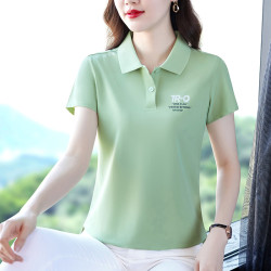翻领速干冰丝运动T恤polo衫女夏季时尚新款短袖大码网球羽毛球服