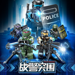 军事特种兵人仔地铁逃生鼠老板和平精英积木人仔七级套盲盒拼装