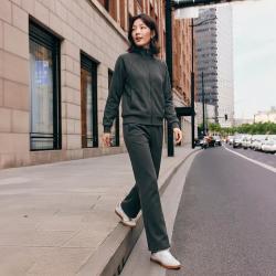 斯凯奇 26年秋长袖运动套装女外套+长裤两件套运动服女