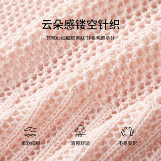 香影 镂空针织衫 粉色 L 女士上衣