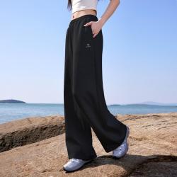骆驼 运动裤女秋长裤阔腿裤休闲卫裤松紧腰女裤针织运动裤