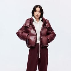 ONLY 2025冬季宽松短款连帽面包羽绒服女