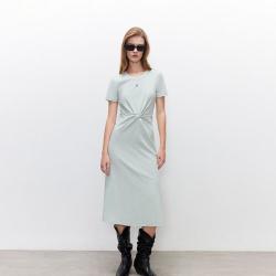 ONLY 正肩圆领简约中长款连衣裙