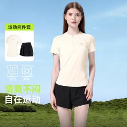 骆驼 运动套装女夏日穿搭女套装运动服羽毛球服套装