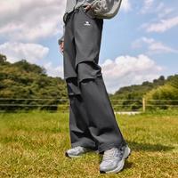 骆驼 登山裤女户外徒步秋季长裤直筒伞兵裤梭织运动裤女