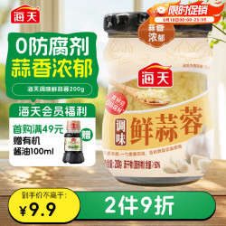 海天 调味鲜蒜蓉200g 火锅油碟 海鲜大咖 凉拌佐餐