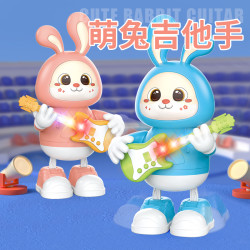 会跳舞的兔子吉他手电动机器人儿童益智玩具广场舞音乐灯光礼物