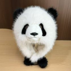 熊猫帽子百搭毛绒可爱冬天保暖