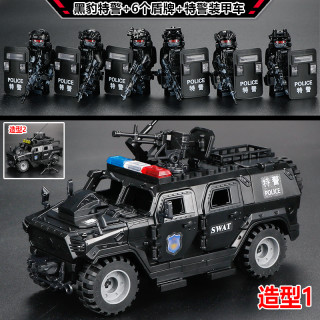 特警装甲悍马车积木人仔关节可动便宜军事中国特种兵拼装益智玩具