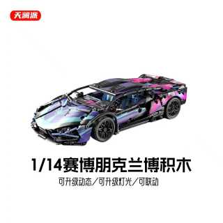 赛博朋克兰博基尼赛博朋克遥控智力积木汽车模型拼装手工礼物男生