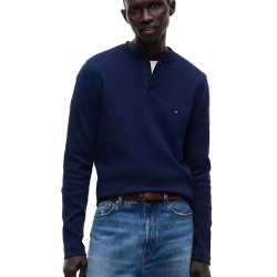 TOMMY HILFIGER 男士华夫格纹长袖亨利衫