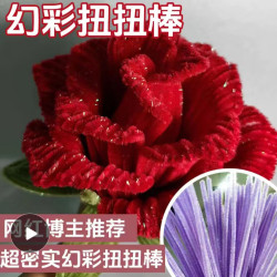 趣味葱条动手加密幻彩闪光毛条玩具手工材料彩色亮晶晶玫瑰葵花